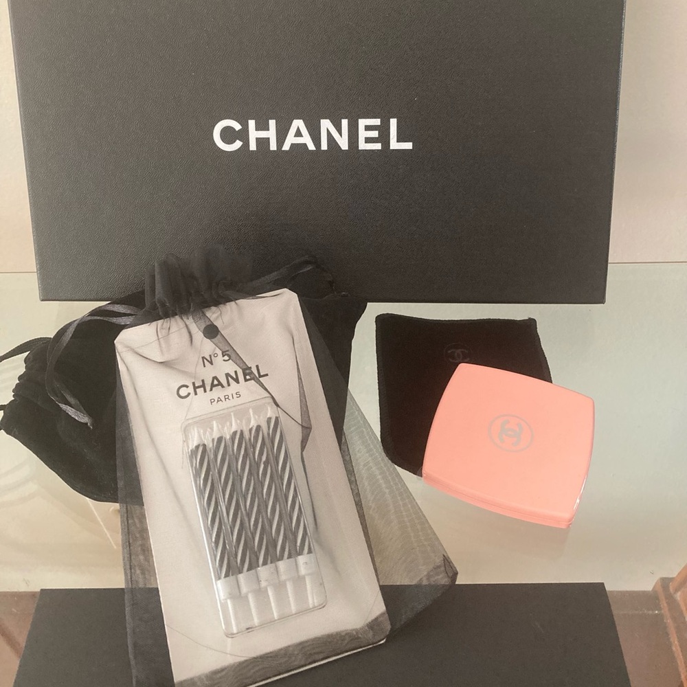 CHANEL Pink Compact and Accessories Bundle